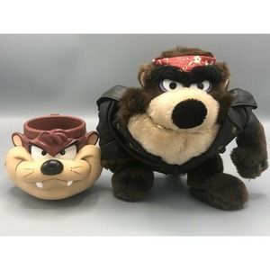 Tasmanian‎ Devil Plush Vintage 8" 1993 & Taz 3D Cup